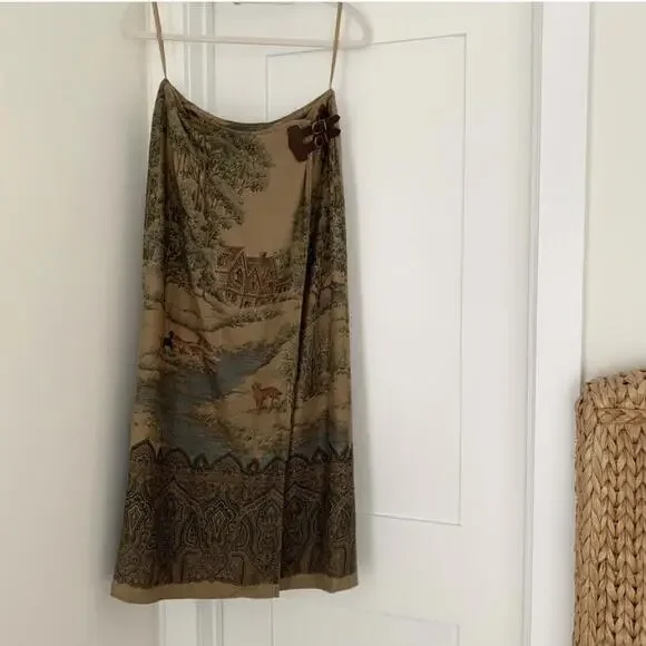 Vintage Womens Polo Ralph Lauren Skirt Western Dog Country Style - Size 16 EUC - Picture 2 of 16